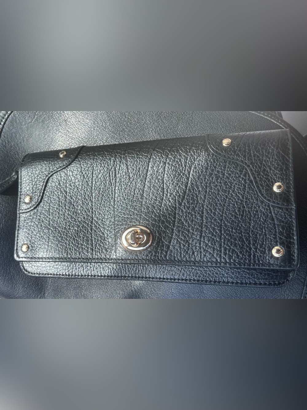 COACH Studded Mercer leather wallet in Black USED